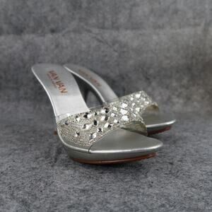 Van Van Shoes Womens 37 Sandal Pumps Stiletto Heel Slip On Rhinestone Fashion